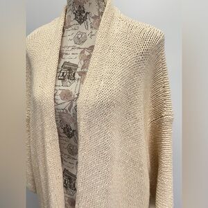 LOFT Cream open knit Cardigan Sweater size L